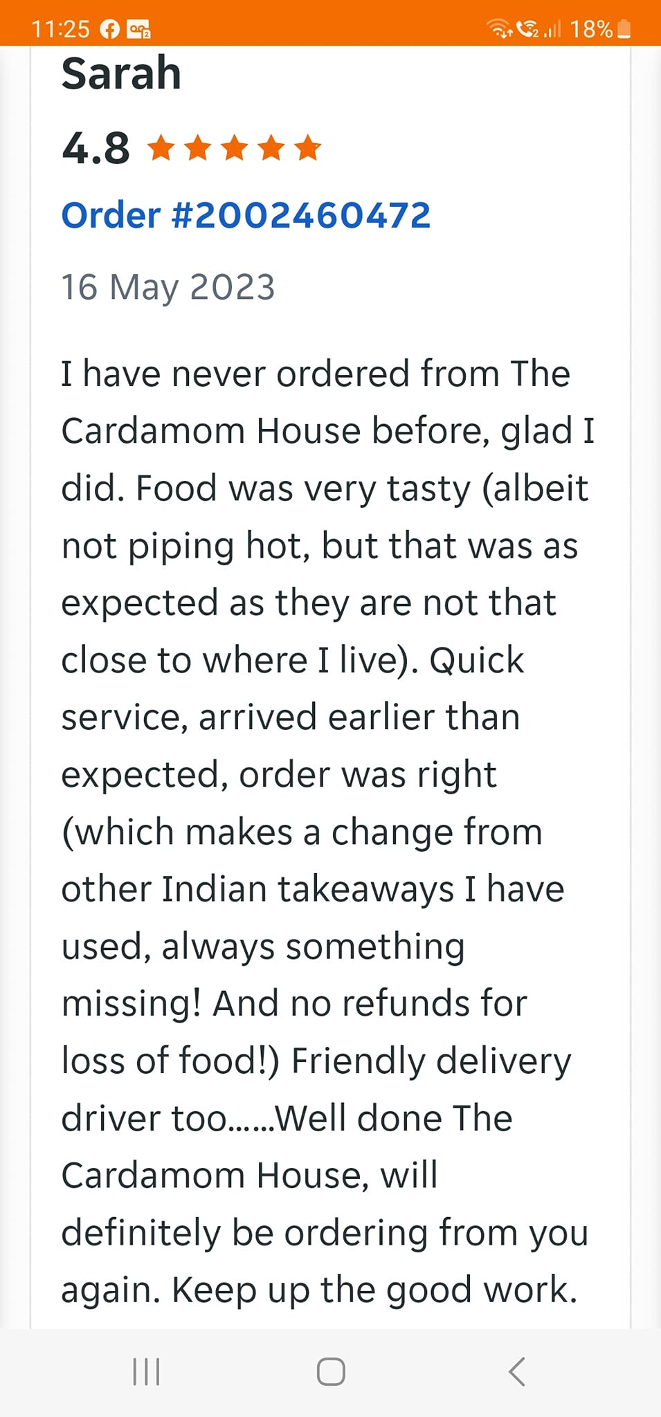The cardamom house Indian takeaway Cheltenham