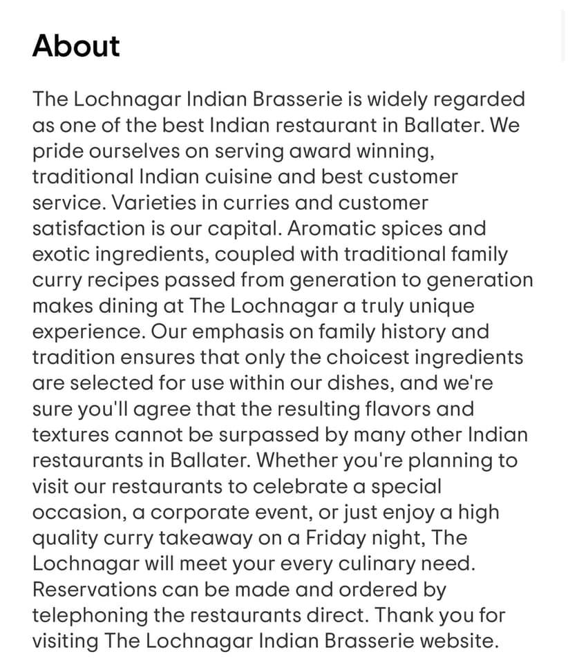 Lochnagar Indian Brasserie