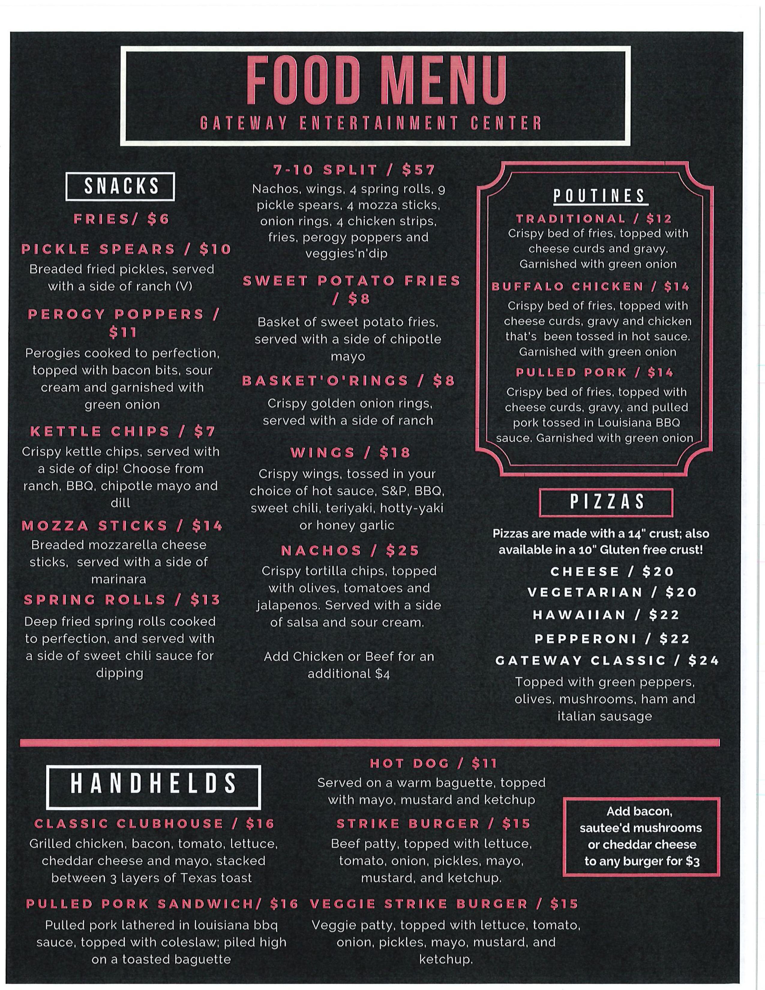 Cafe Traybon Inc Menu