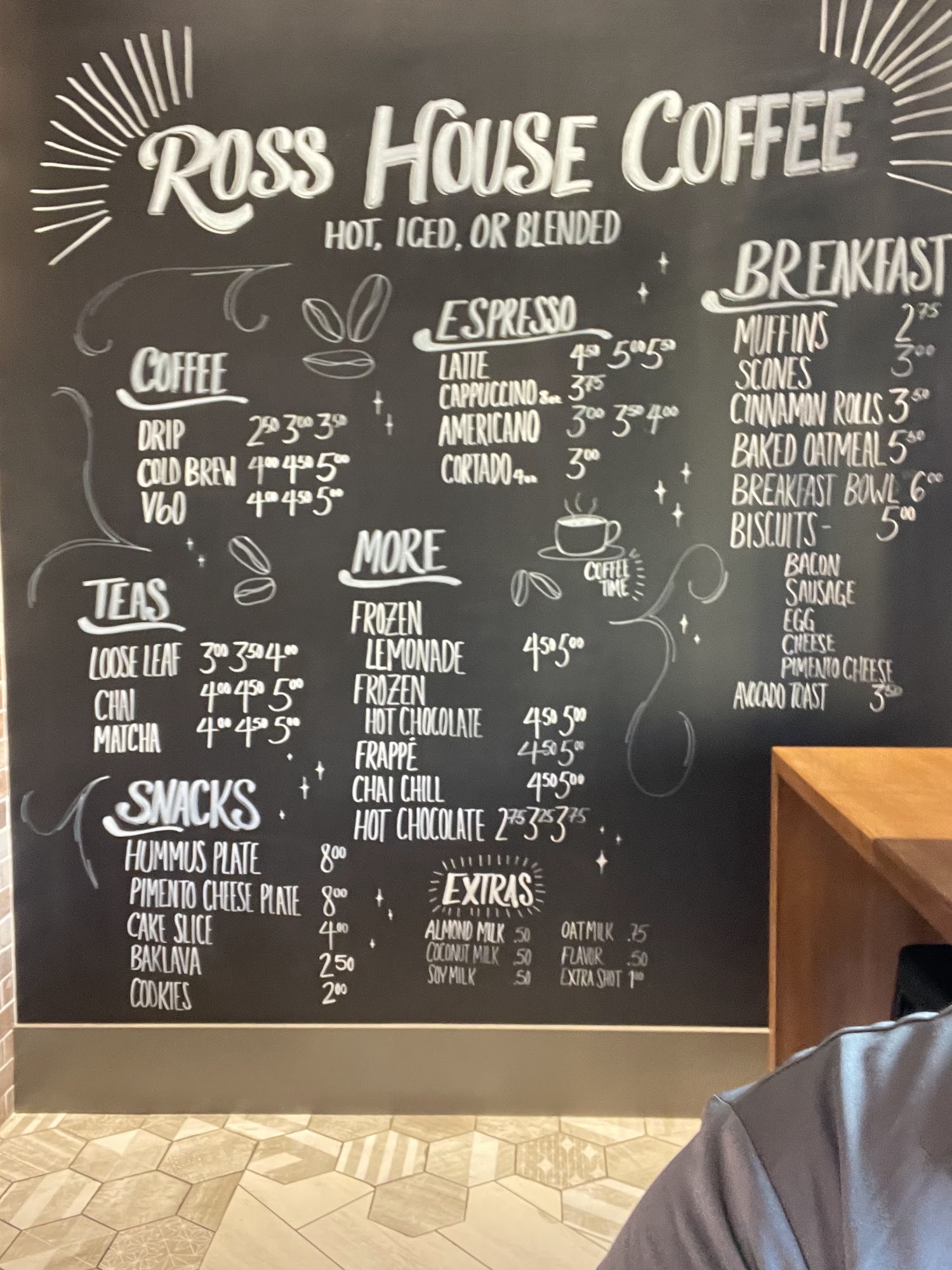 Ross House Coffee at 320 W Mag Menu