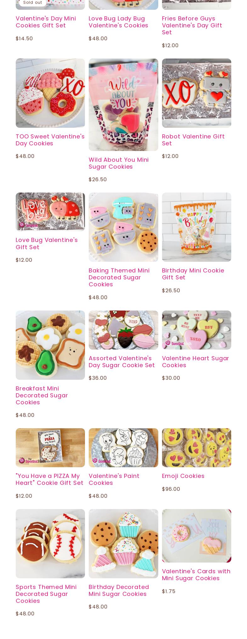 The Sweetest Booth Menu