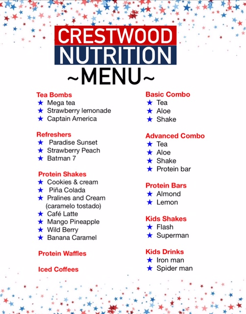 Herbalife Crestwood Nutrition Menu