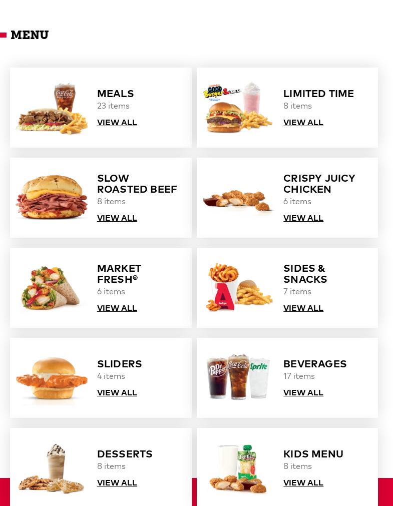 Arby's Menu