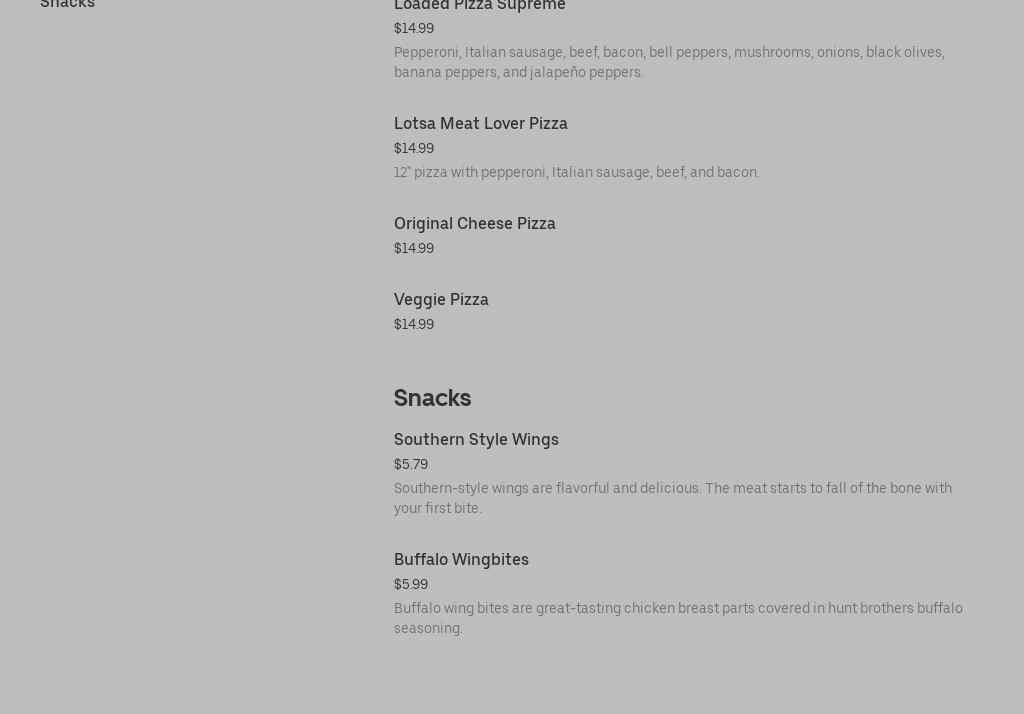 HUNT BROTHERS PIZZA Menu