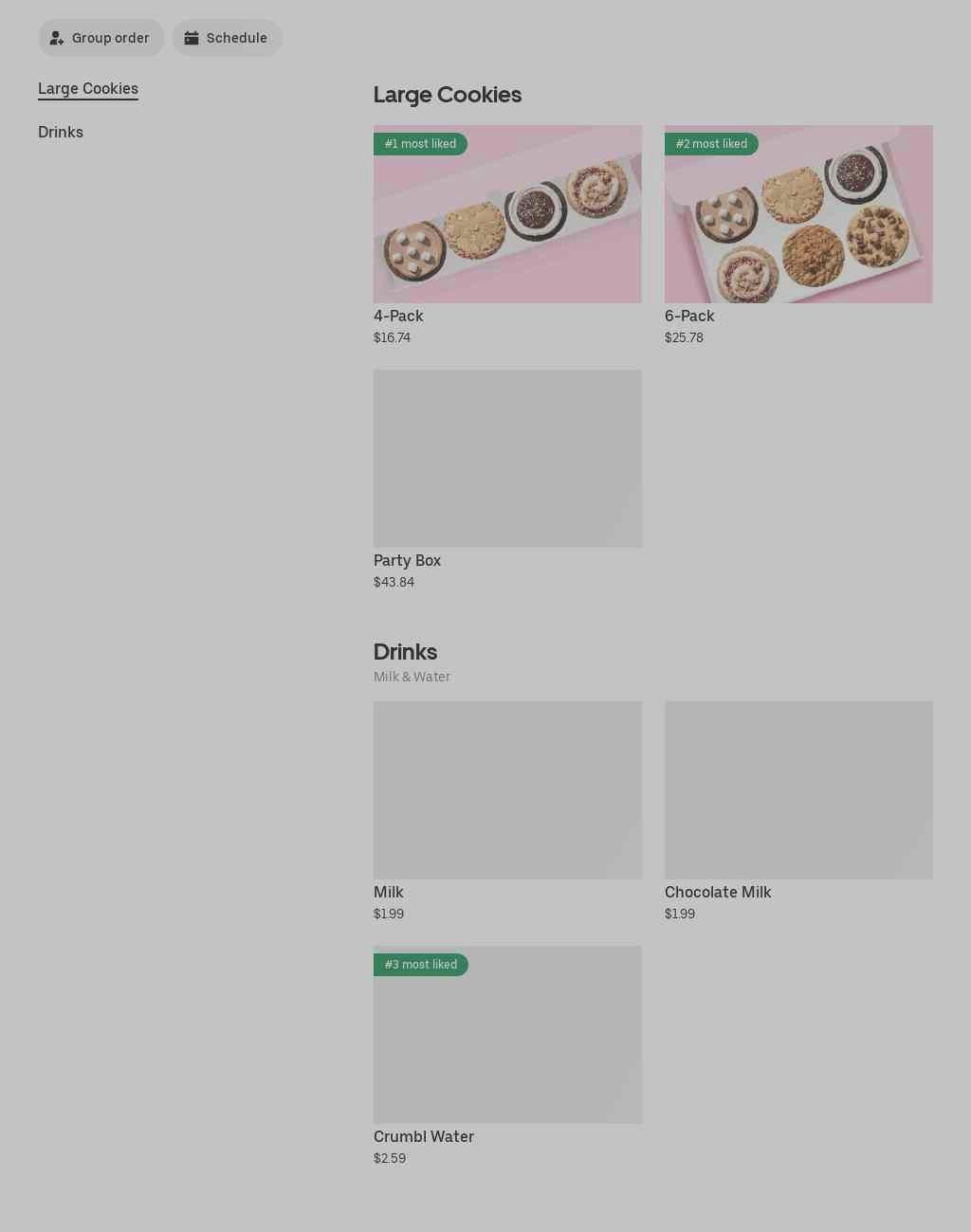 Crumbl Cookies - Oxford Menu