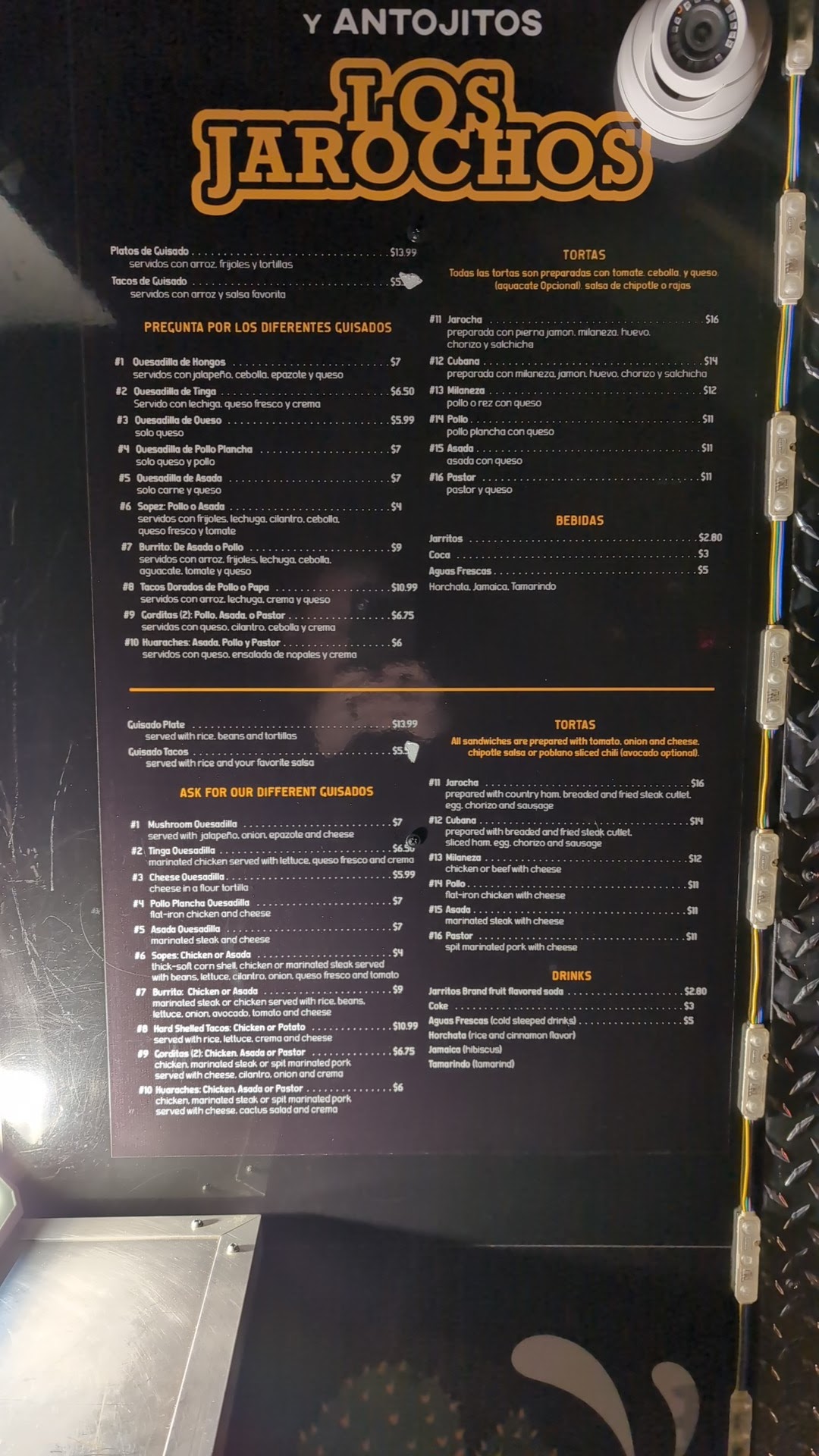 Los Jarochos Menu