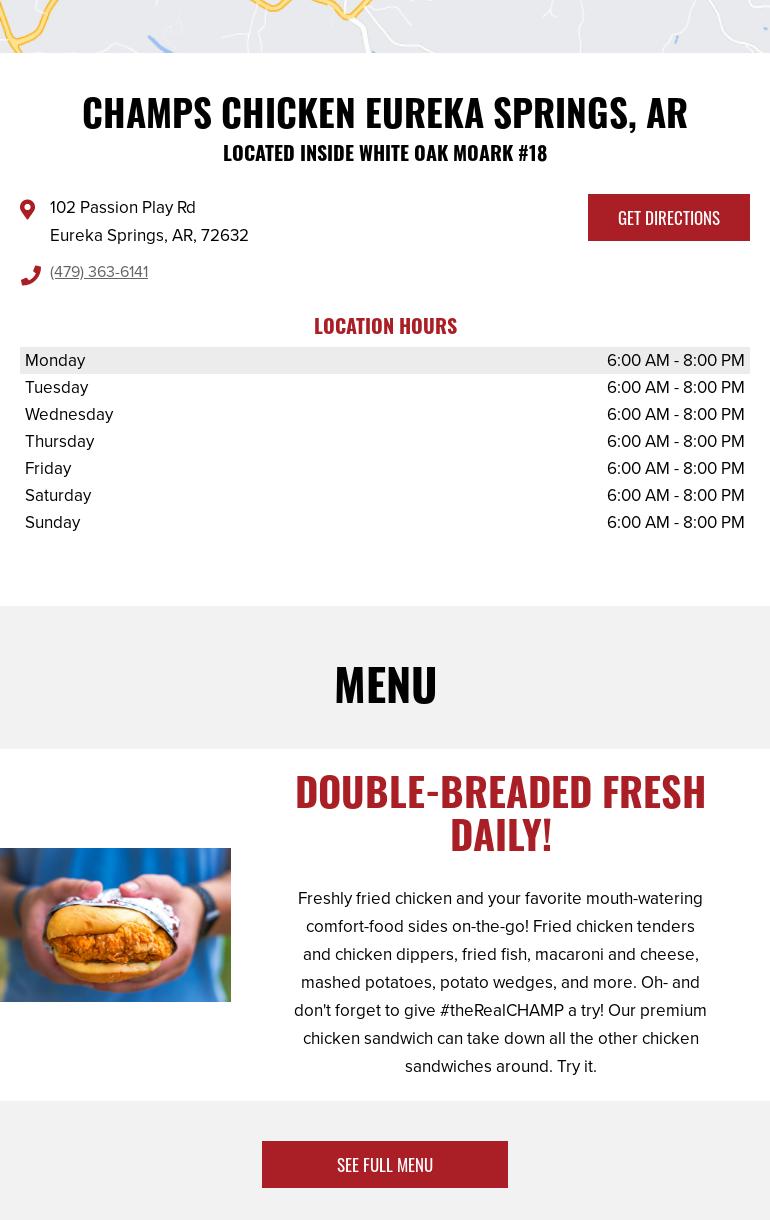 Champs Chicken Menu