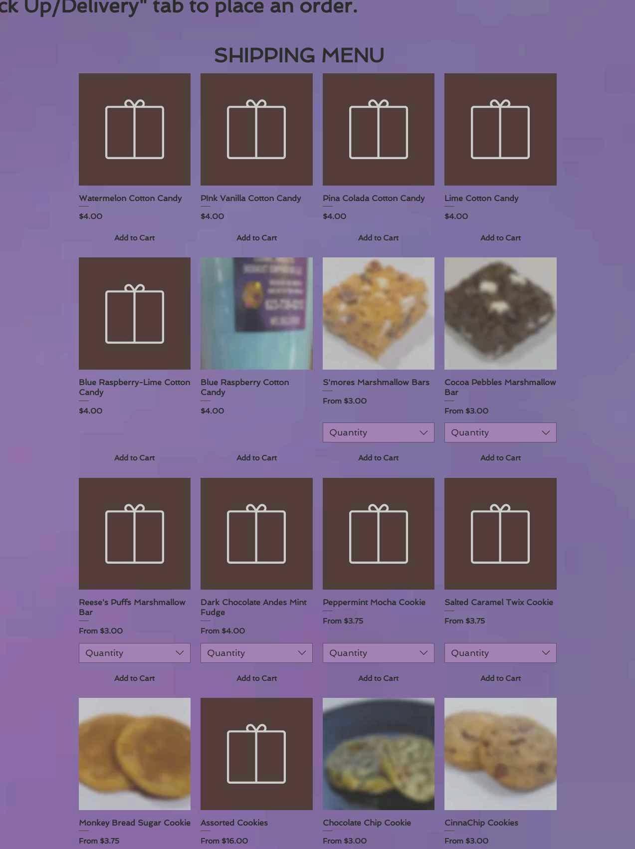 Cosmic Sweets Dessert Emporium LLC Menu