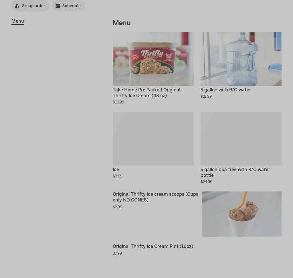 Laveen Water n Ice Menu