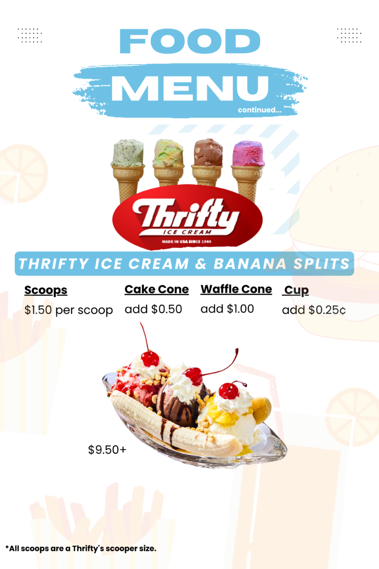 Esheaté Water 'n Ice Menu