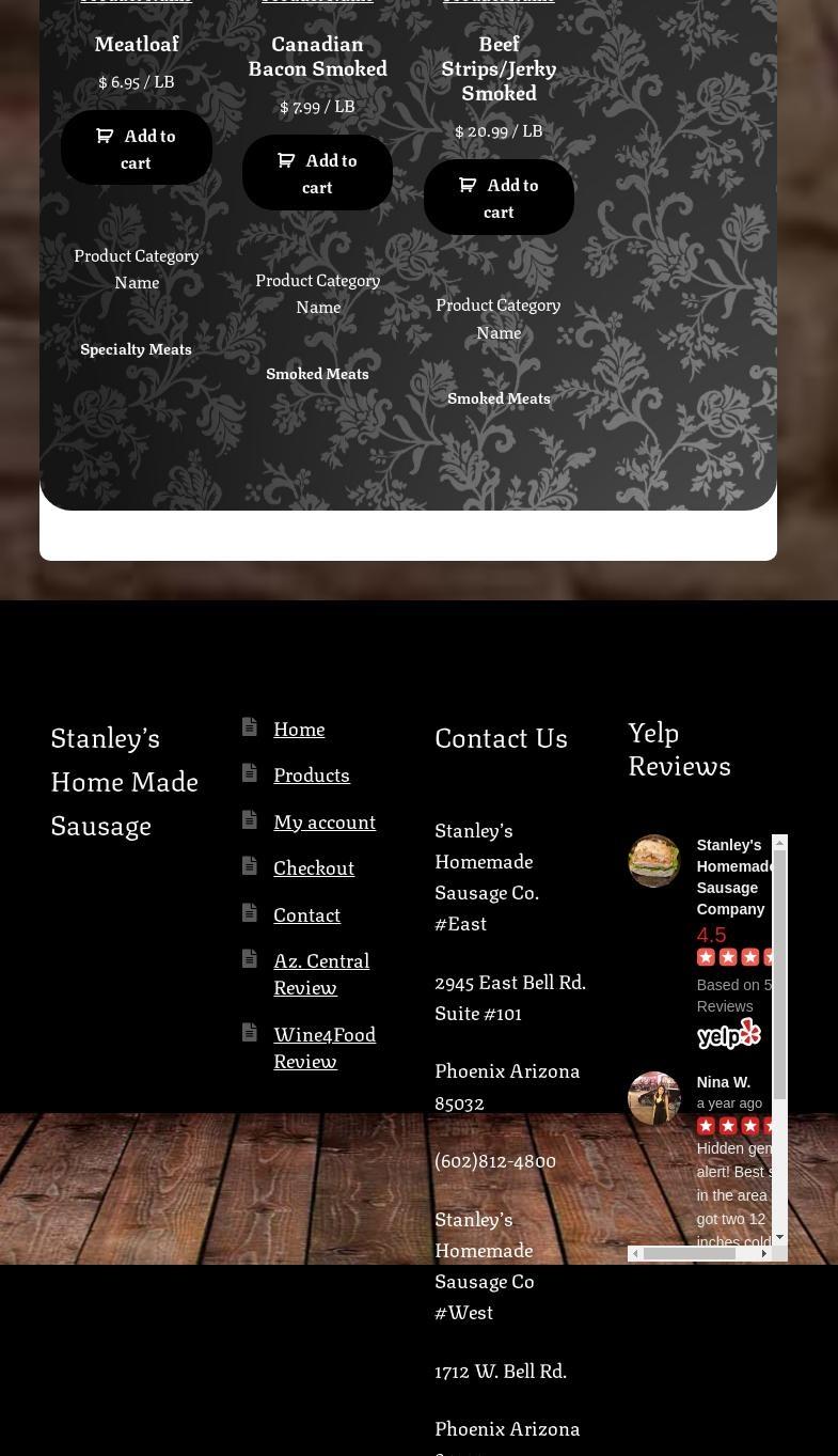 Stan's European Deli Menu