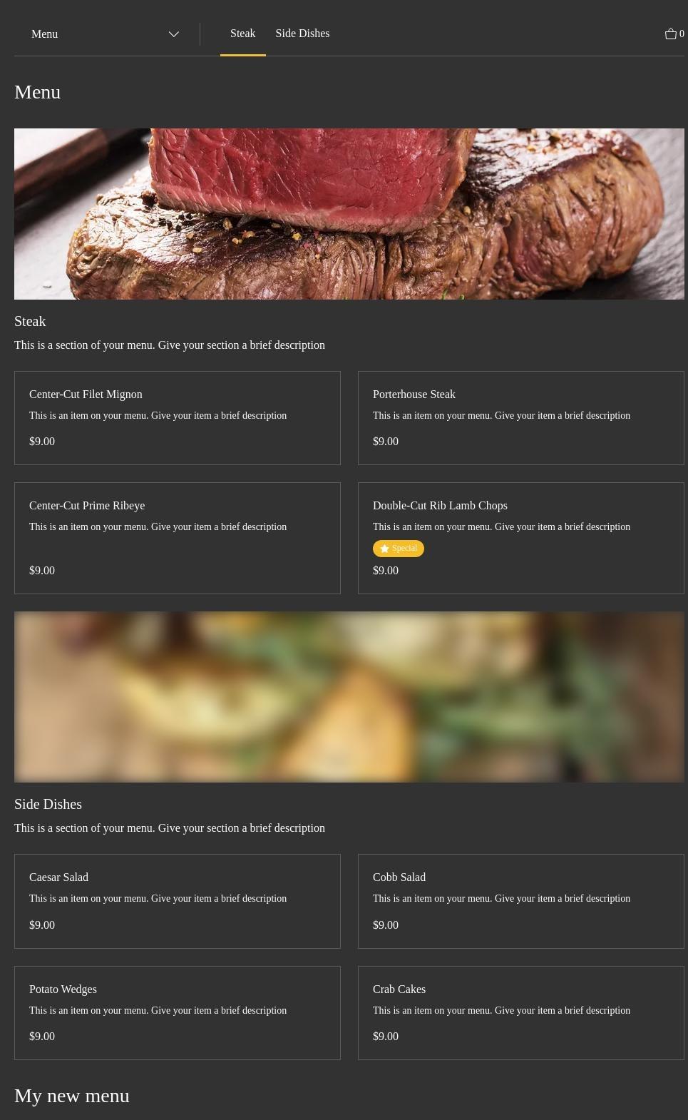 The BelAir BAR & GRILL Menu