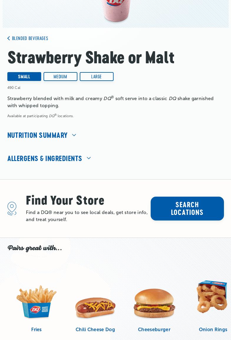 Dairy Queen (Treat) Menu