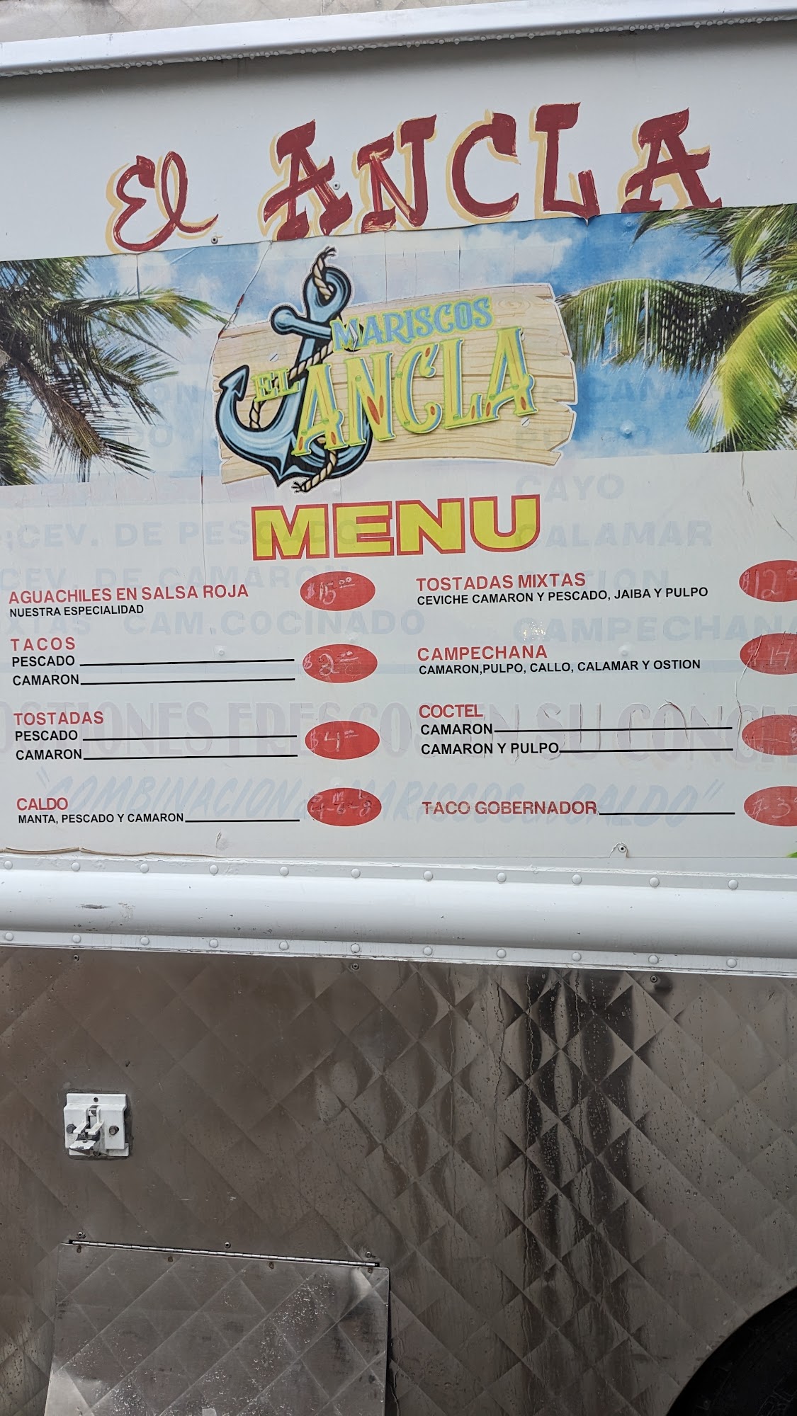 Mariscos El Ancla Menu