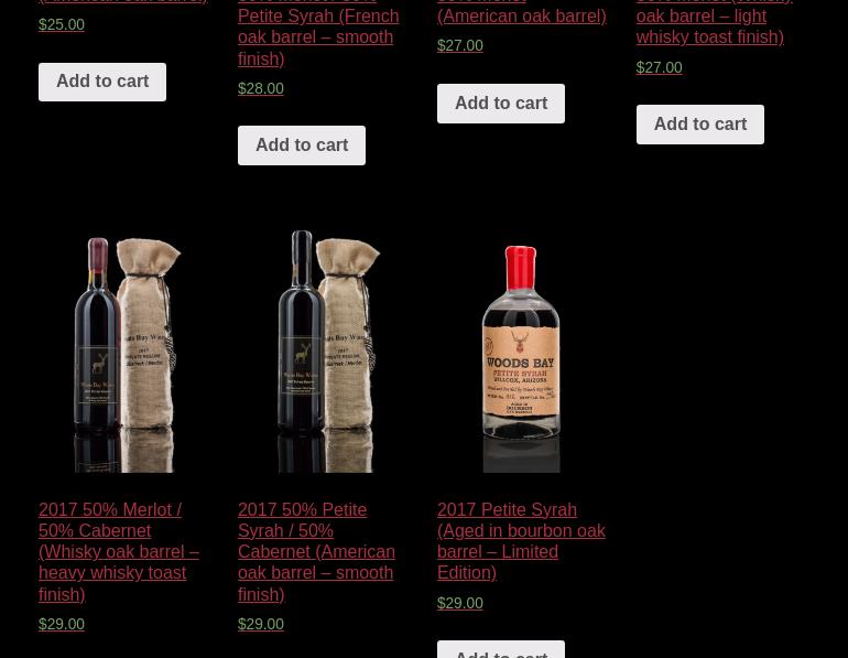 Woods Bay Winery Menu