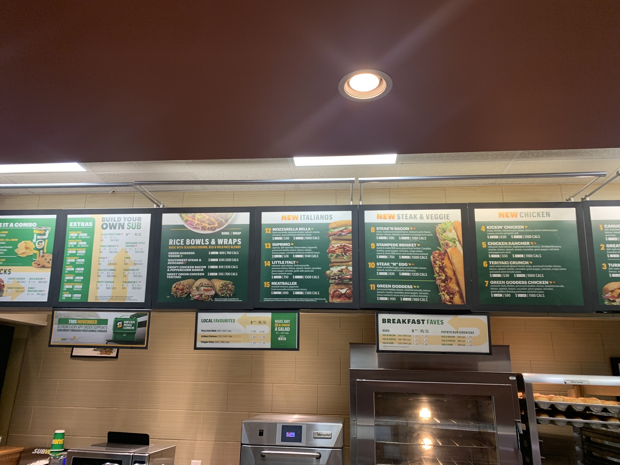 Subway Menu