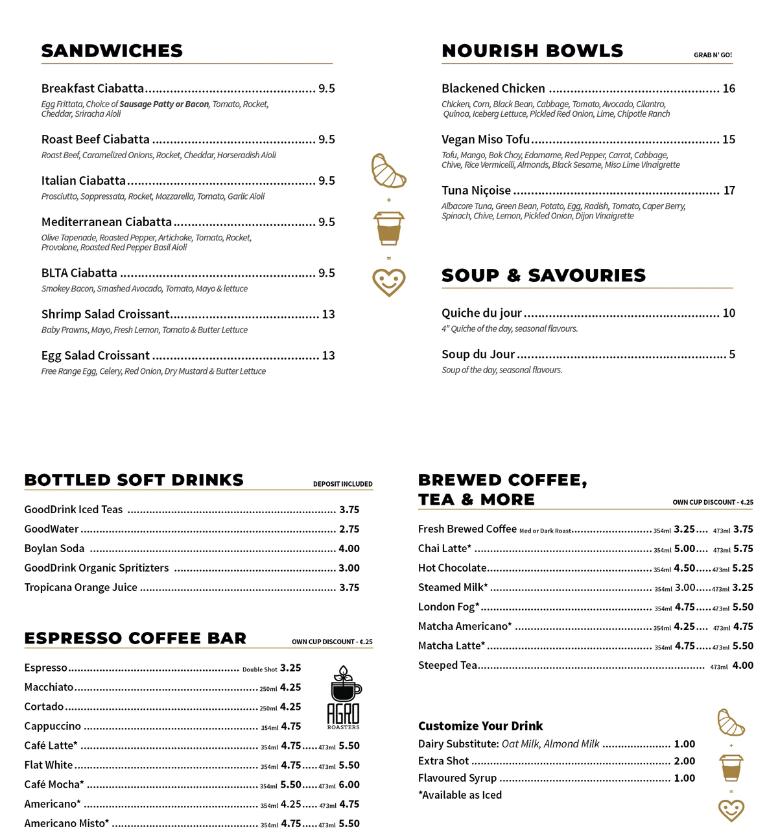 Blacksmith Bakery Menu