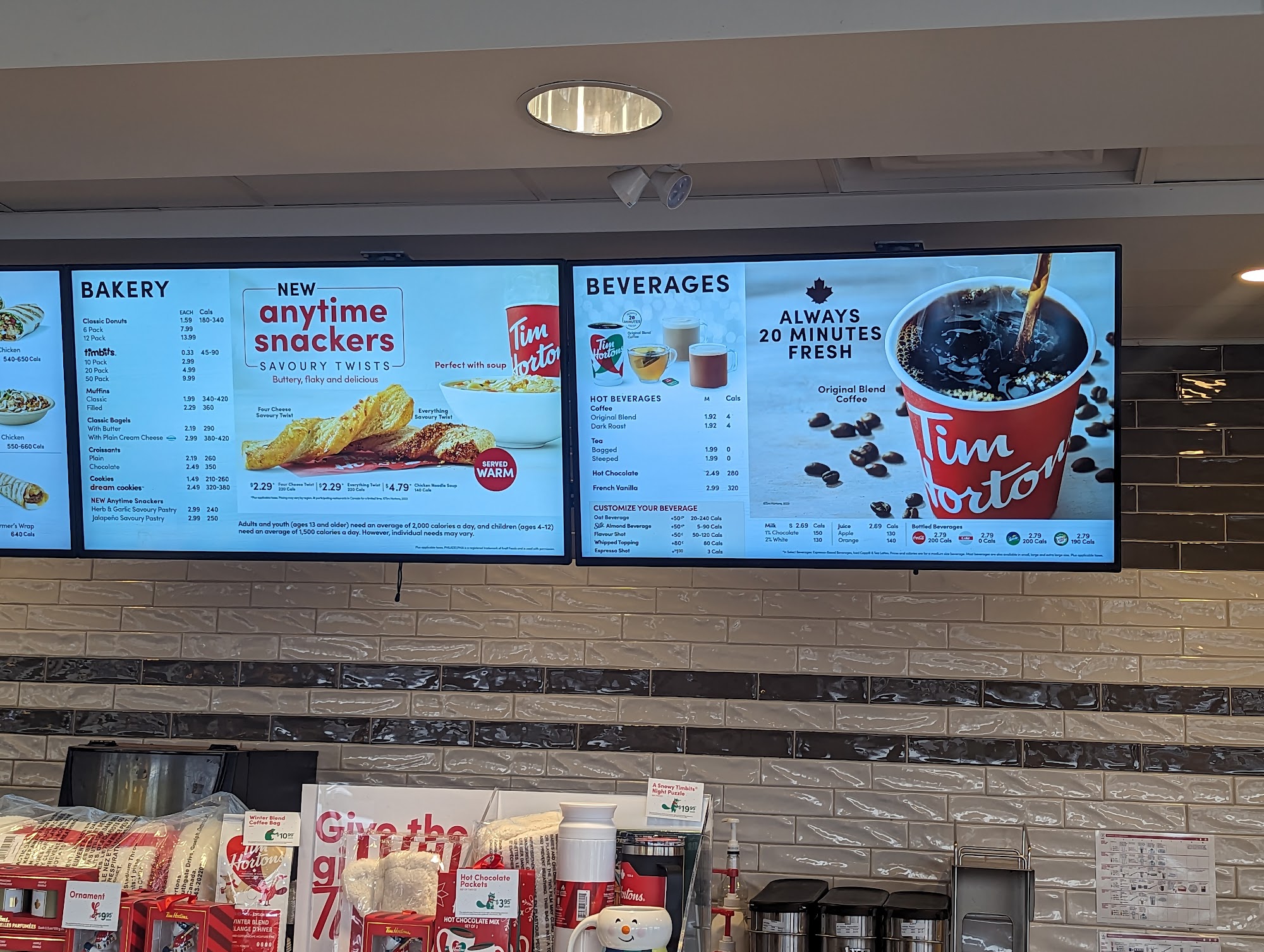 Tim Hortons Menu