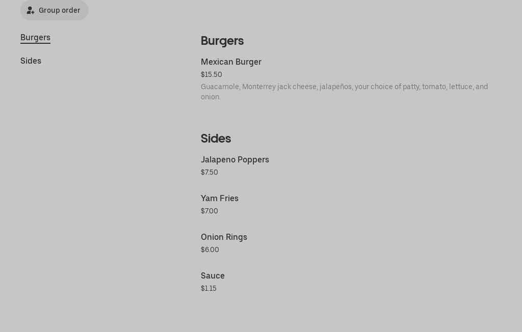 Globo Burger Menu