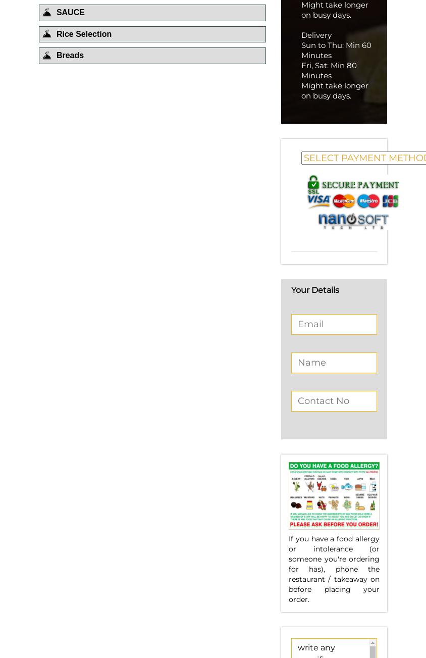 Desire Indian Restaurant Menu