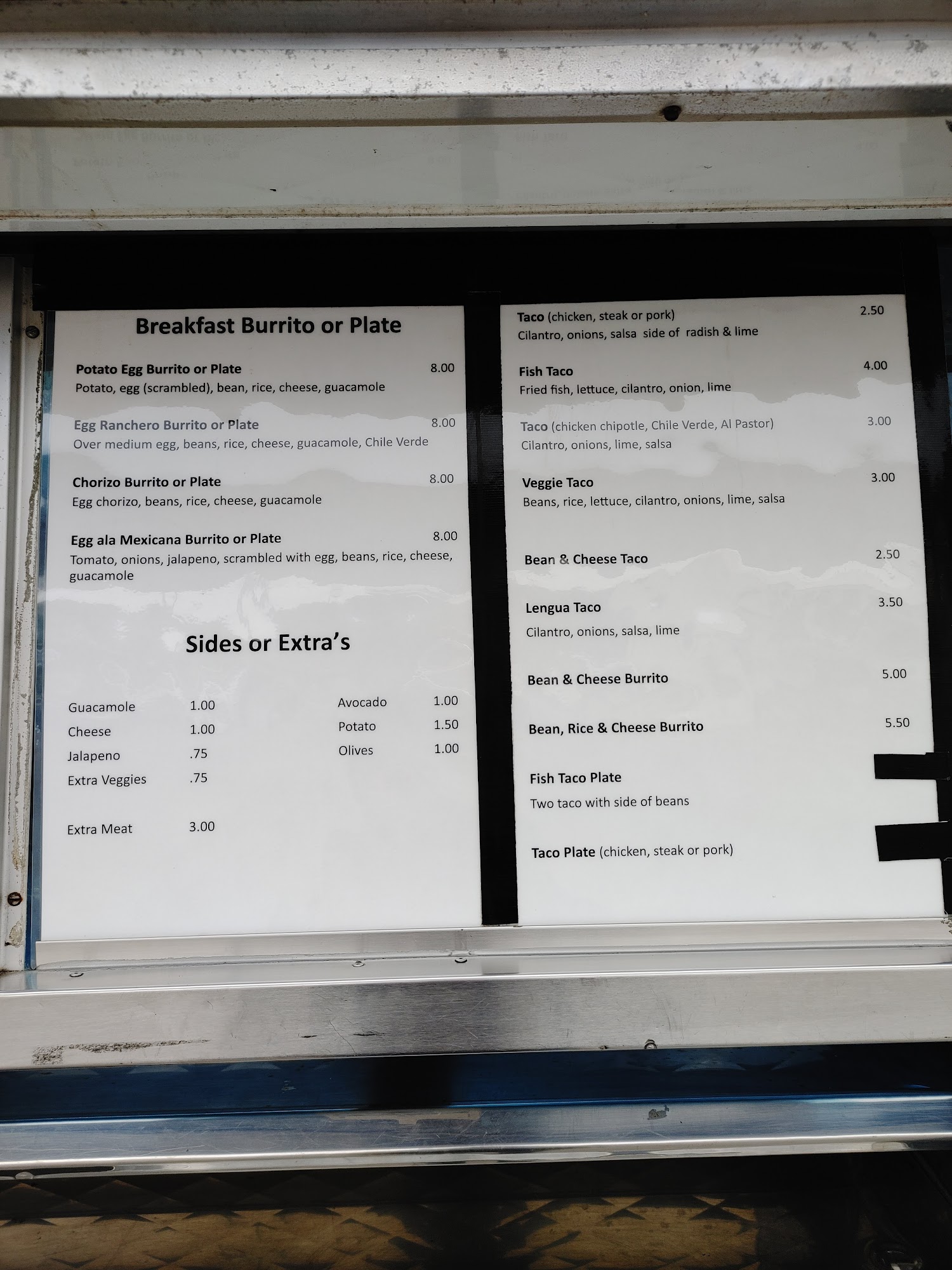 Maria Gonzalez Menu