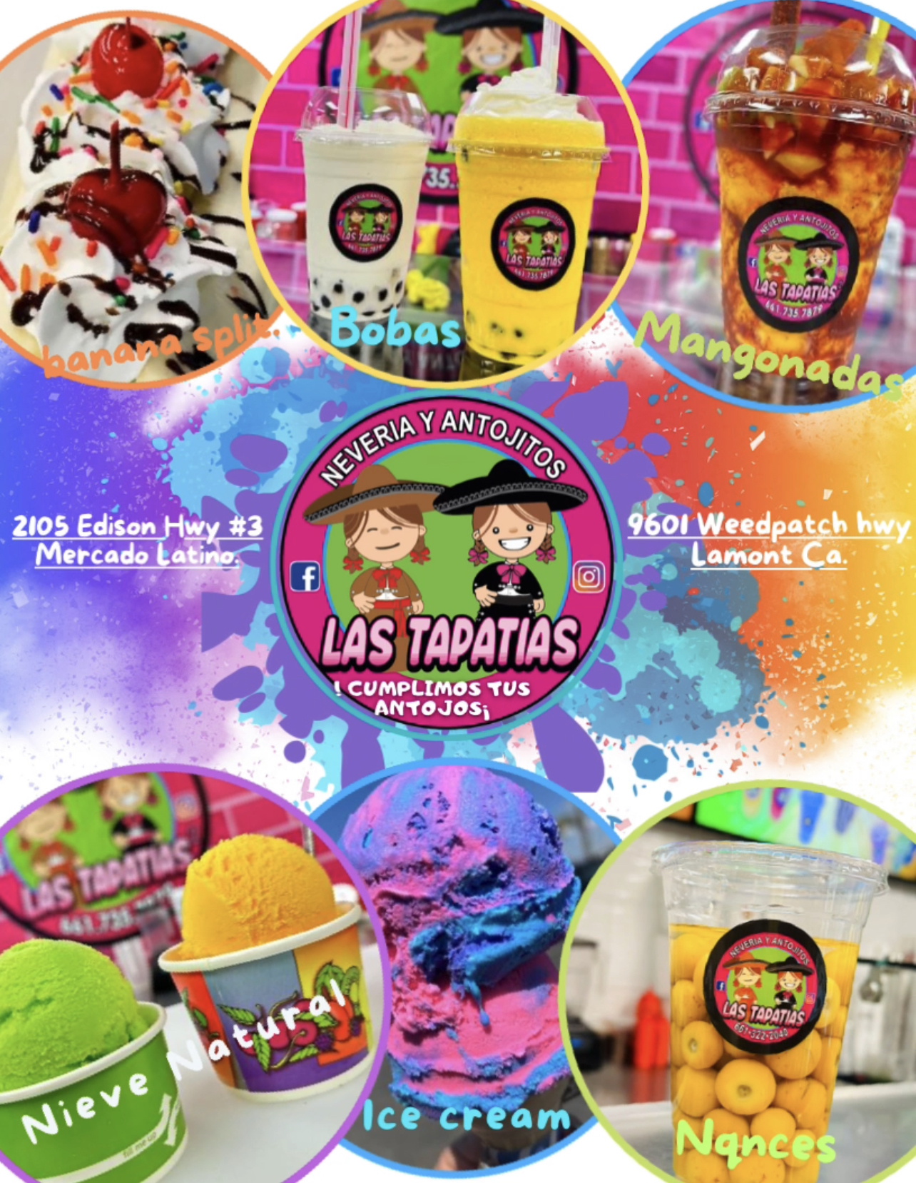 NEVERIA Y ANTOJITOS LAS TAPATÍAS. Menu