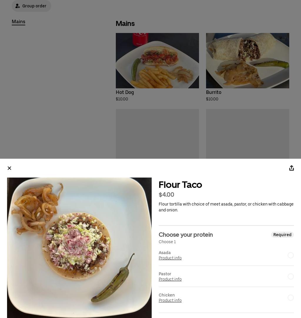 Tacos La Plebada Menu