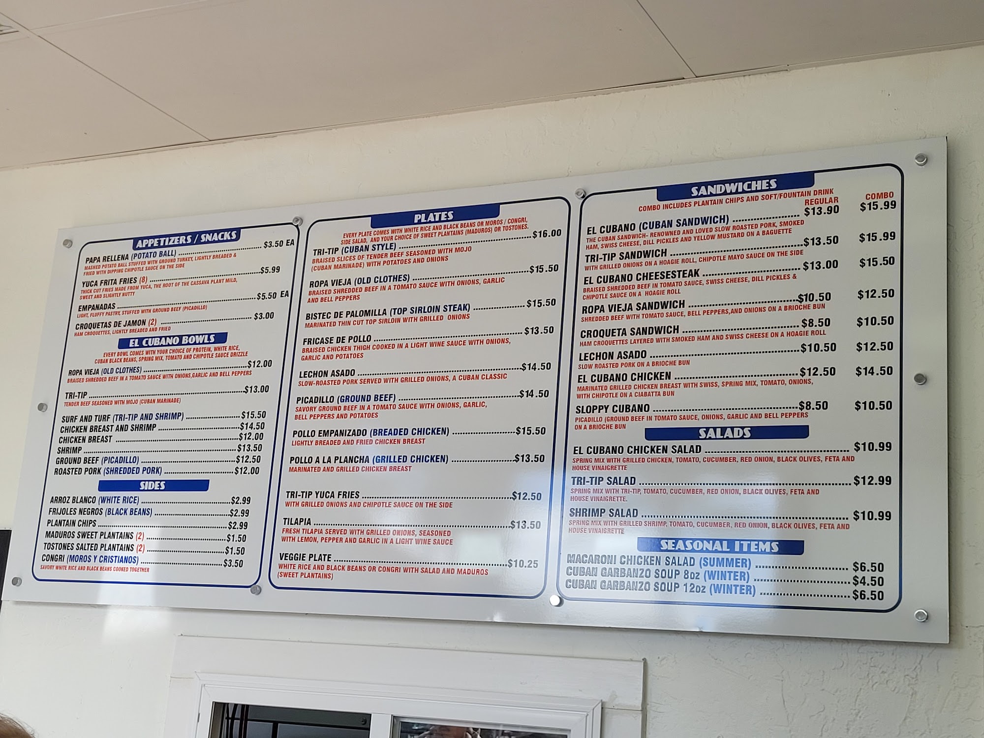 The Island at Carlsbad Menu