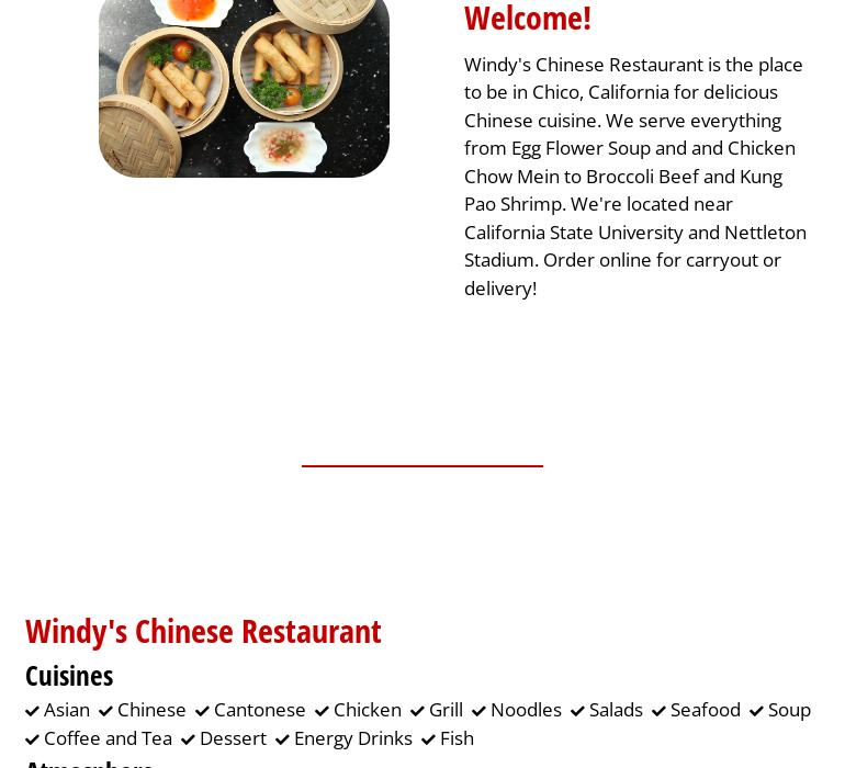 Windy's Chinese Restaurant Menu