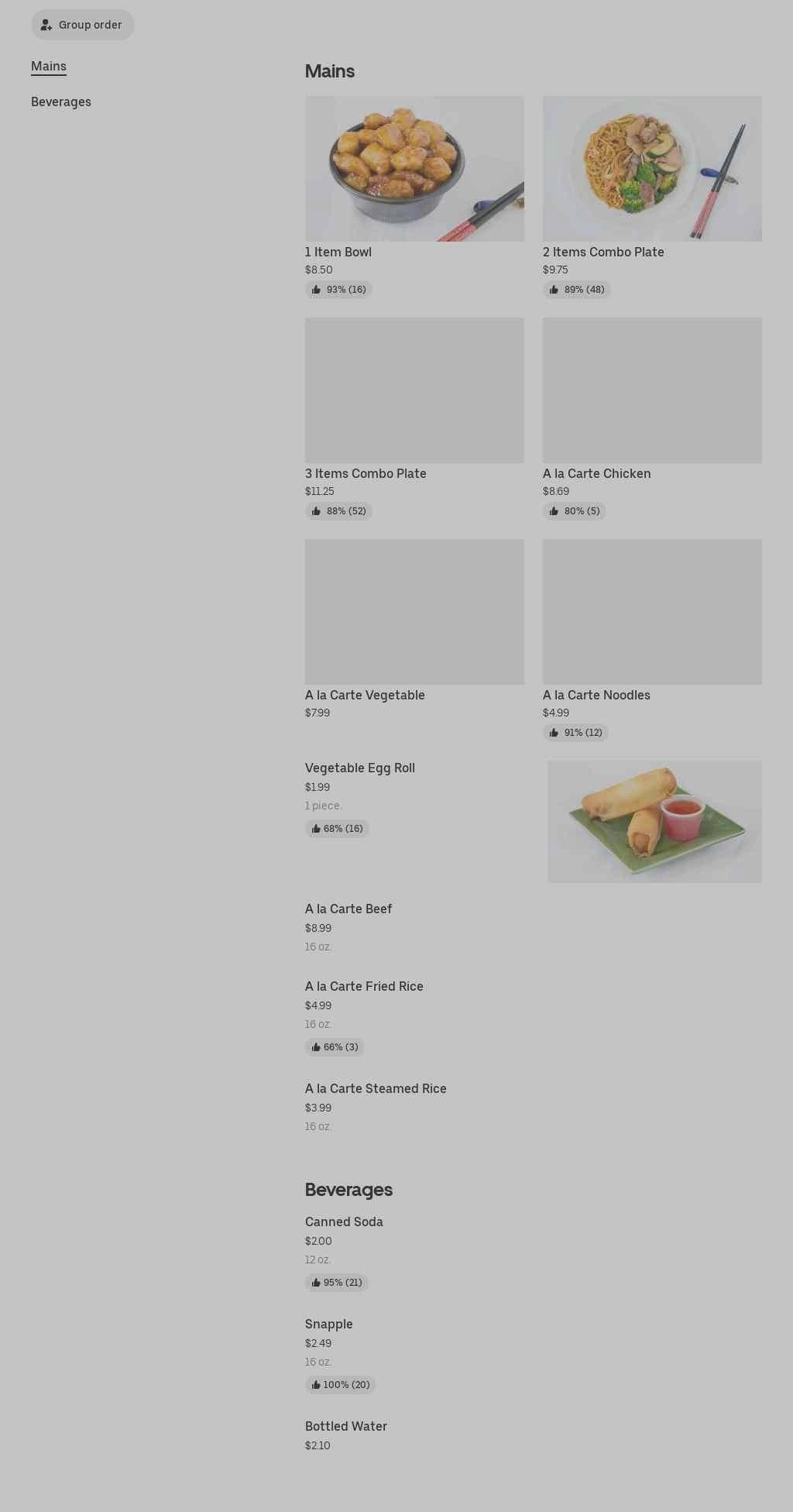 Chinese Gourmet Express Menu