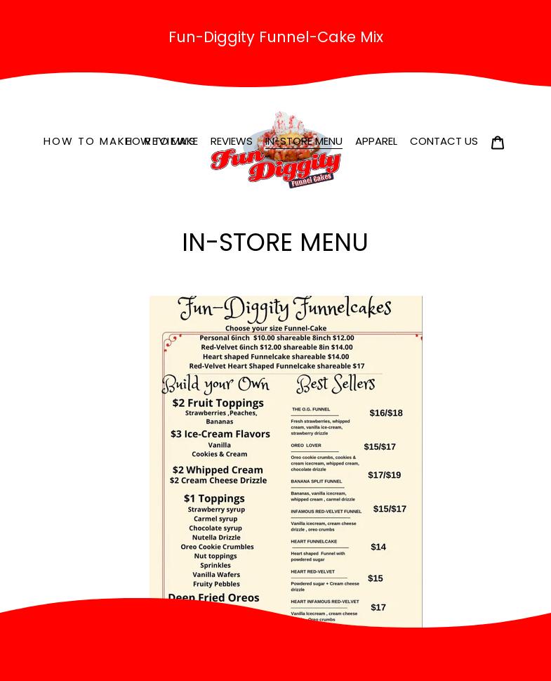 Fun-Diggity Funnel-Cakes Menu