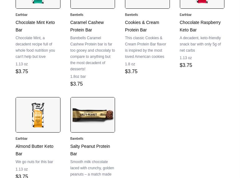 Earthbar Menu