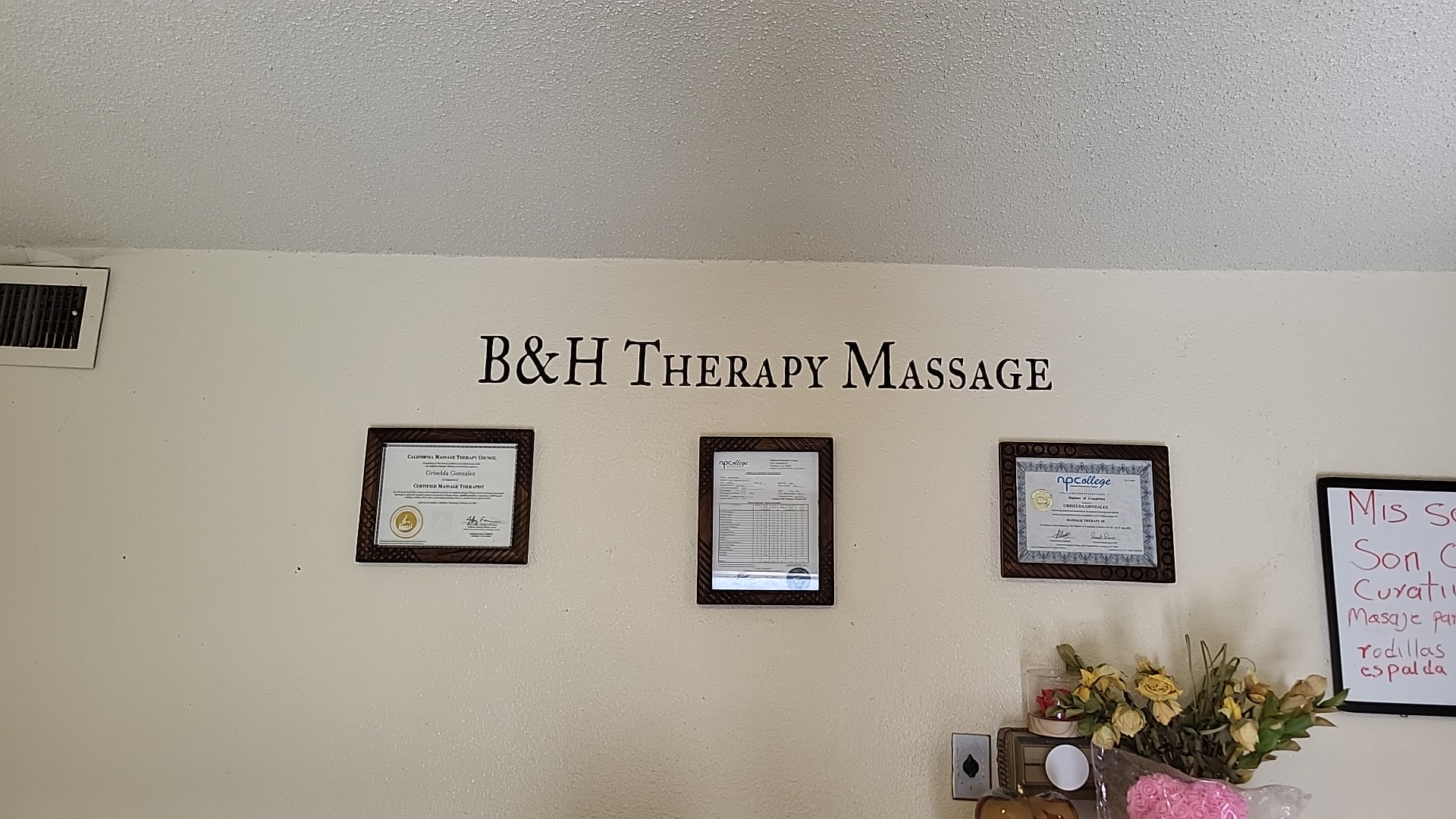 B & H Therapy Massage 750 S Kern Ave suite A3, East Los Angeles California 90022