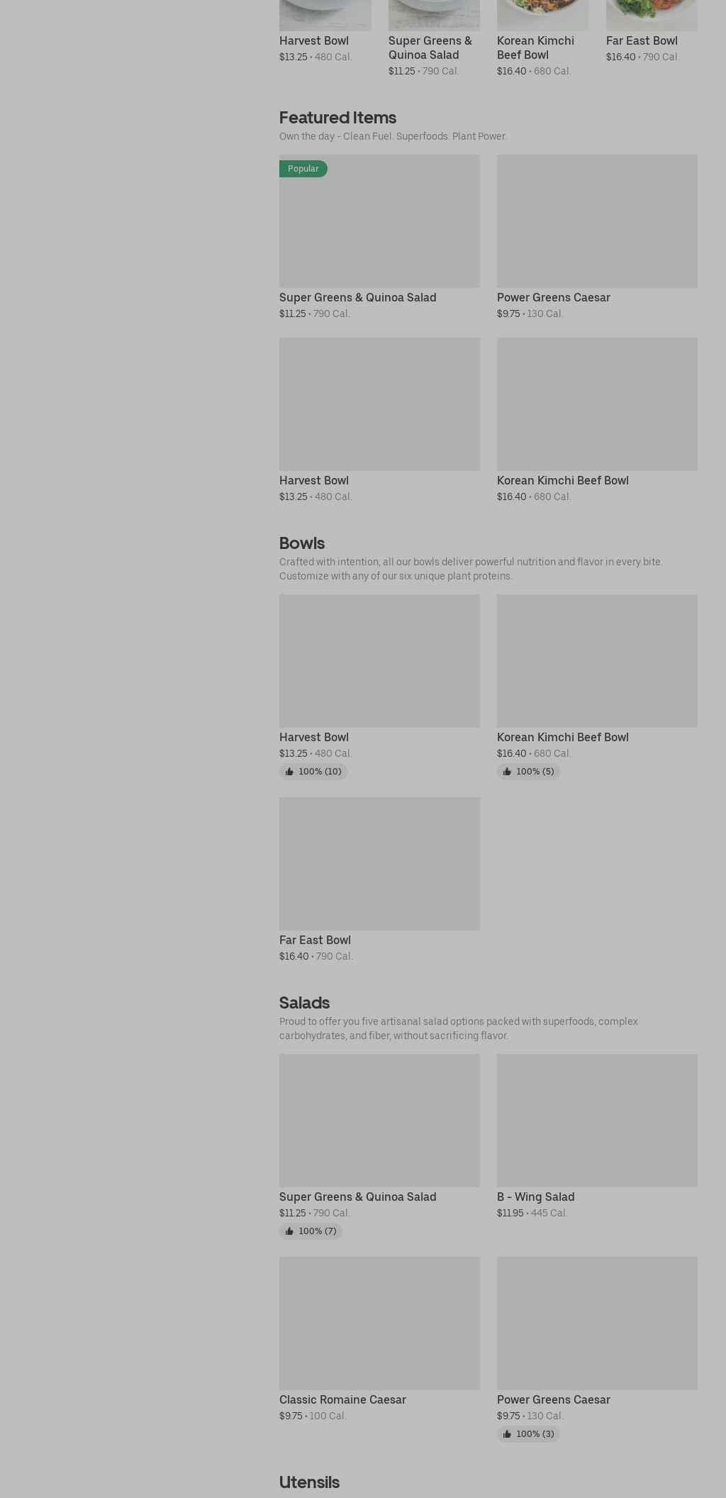 Vegan Bowls For All Menu