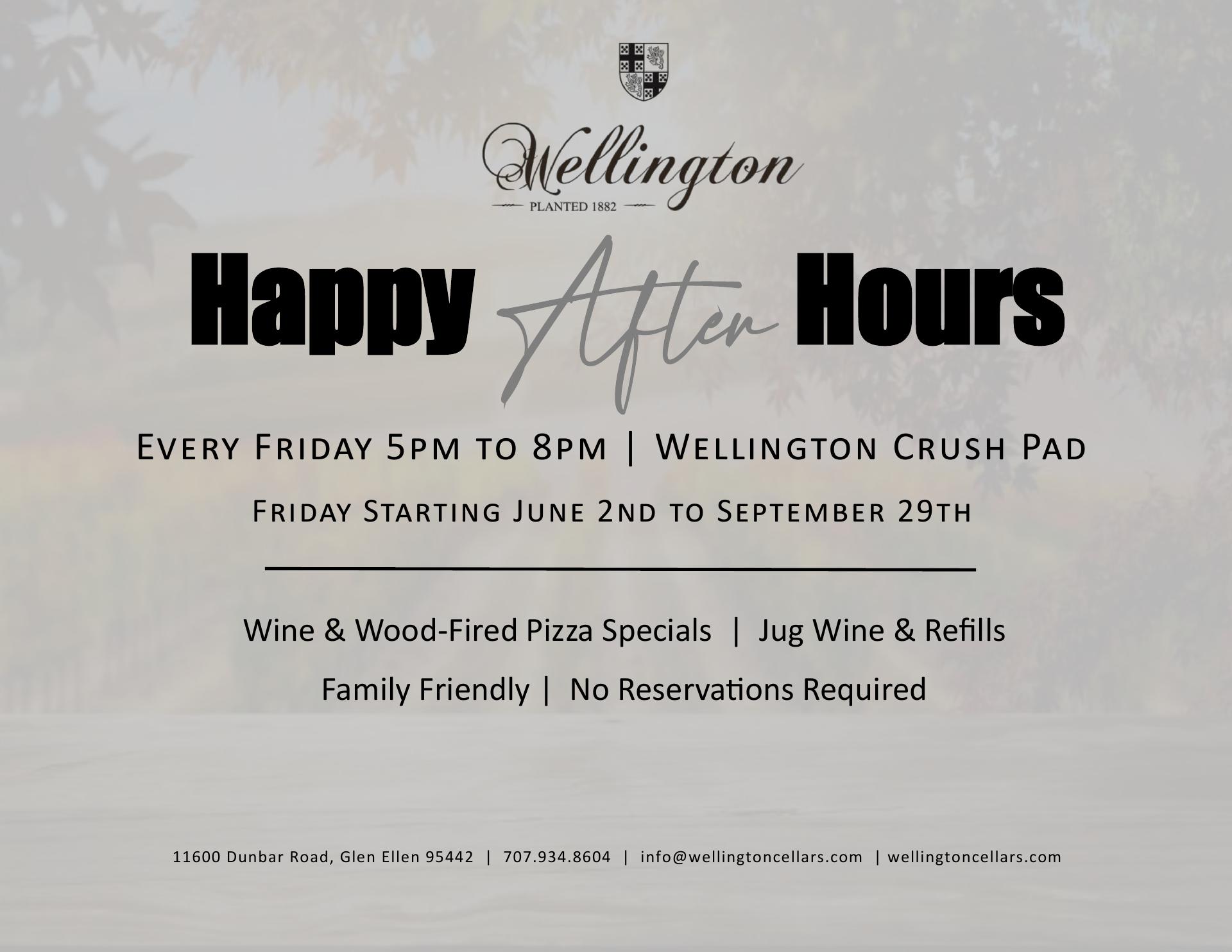 Wellington Cellars Menu