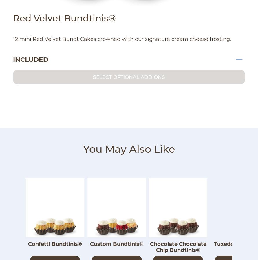 Nothing Bundt Cakes Menu