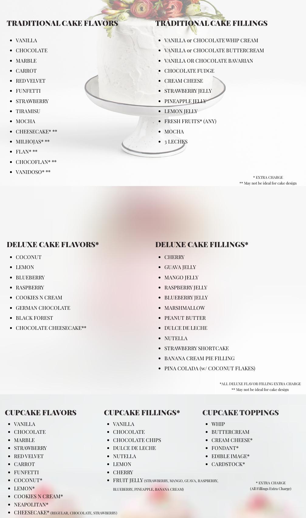 Los Angelitos Bakery Menu