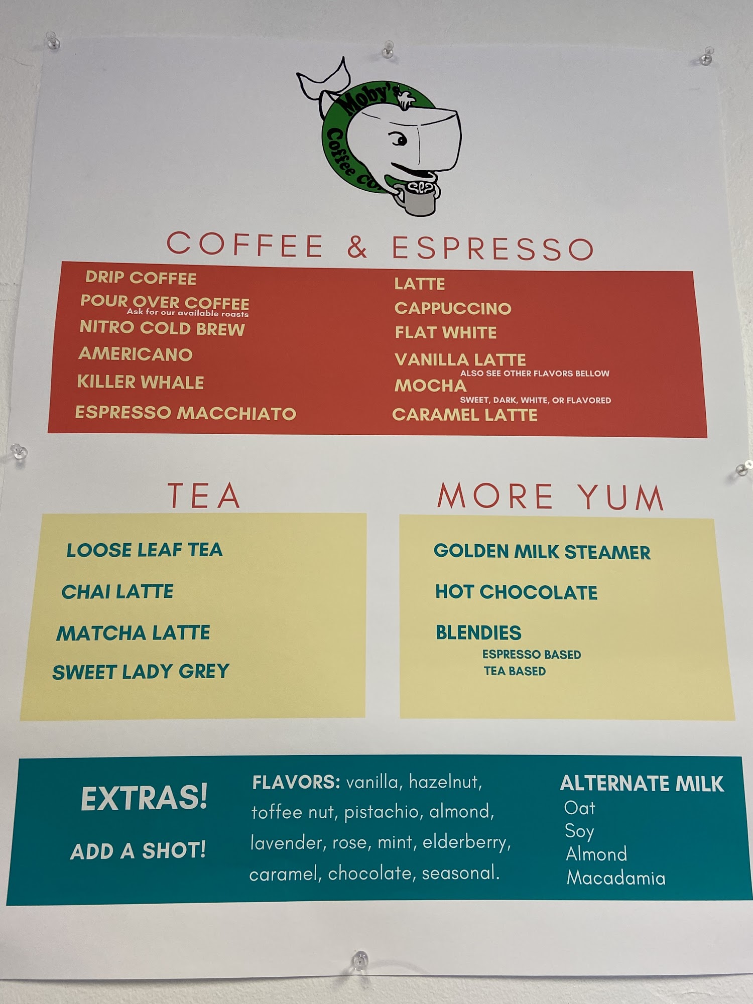 M2 Moby's Coffee & Tea: Lake Balboa Menu