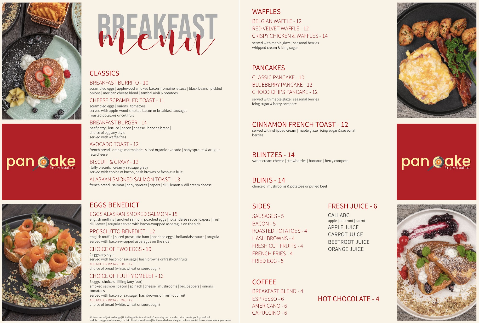 Pancake - Long Beach Menu