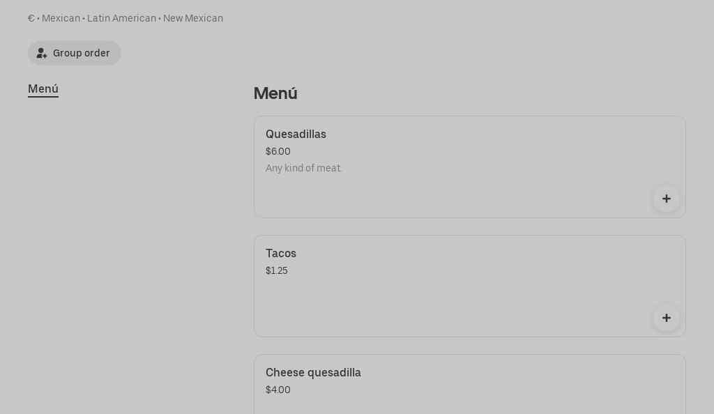 Tacos Y Quesadillas Martitha Menu