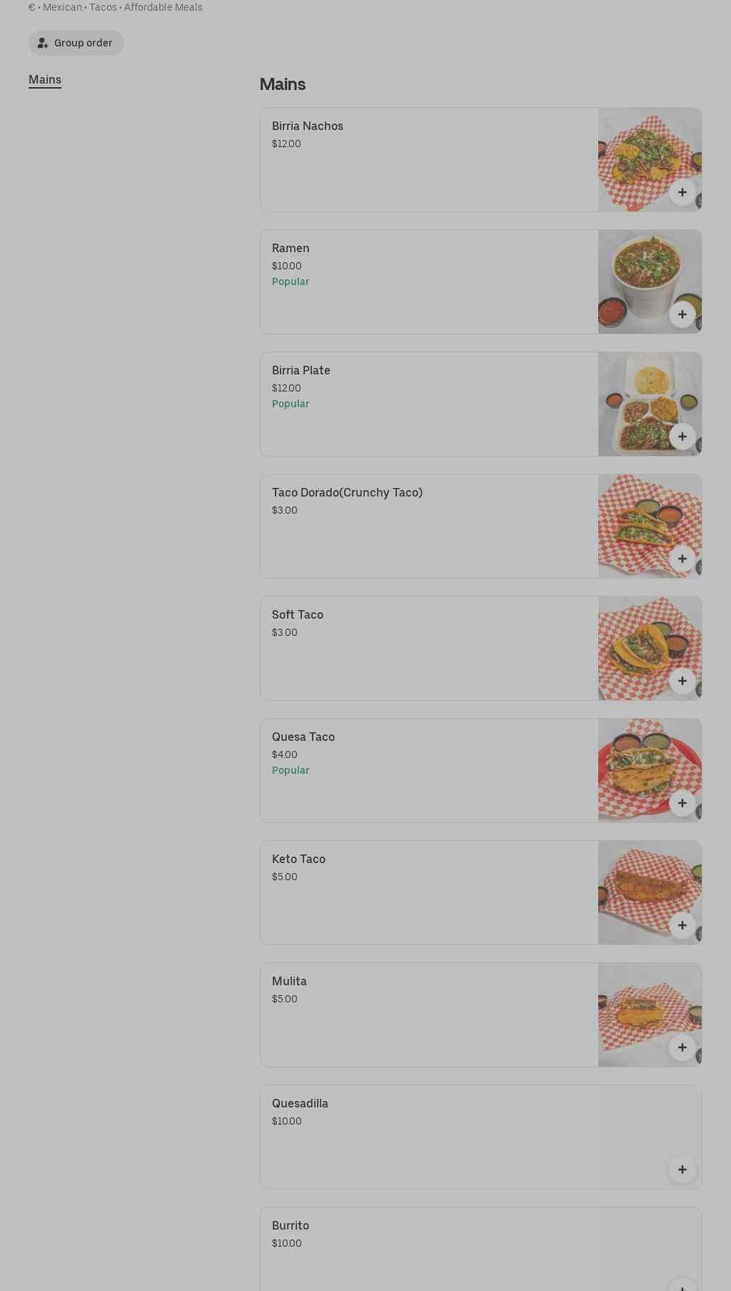 Birrieria Pavon Menu