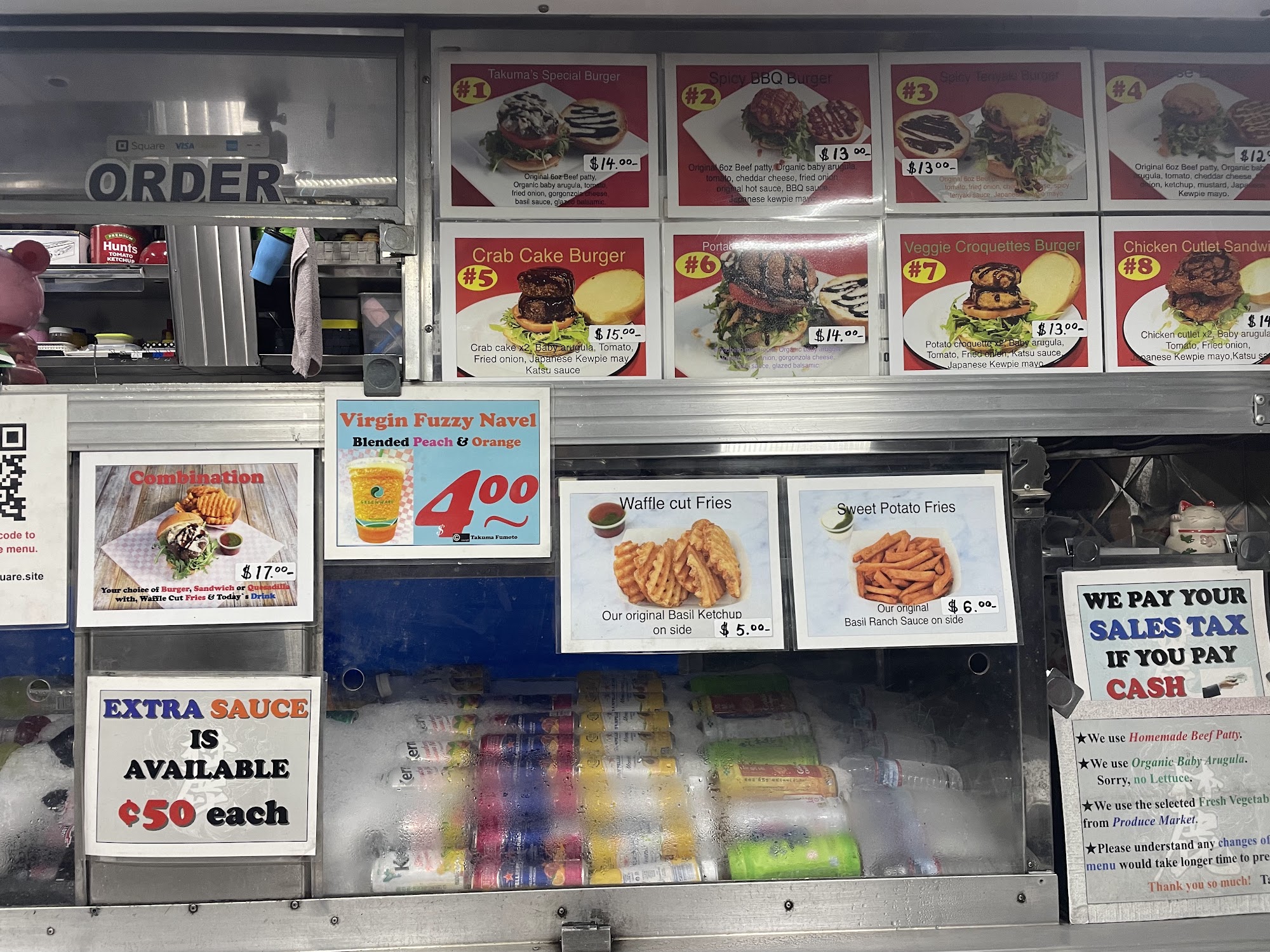 Takuma’s Burgers Los Angeles Menu