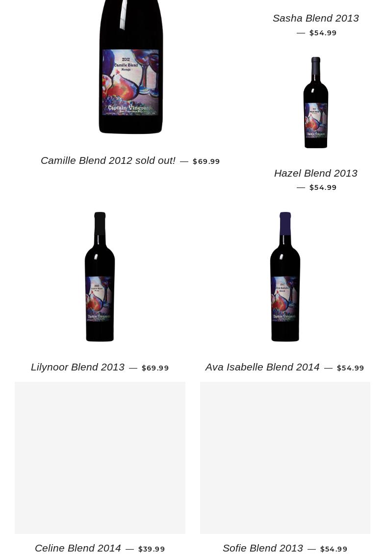 Captain Vineyards Menu