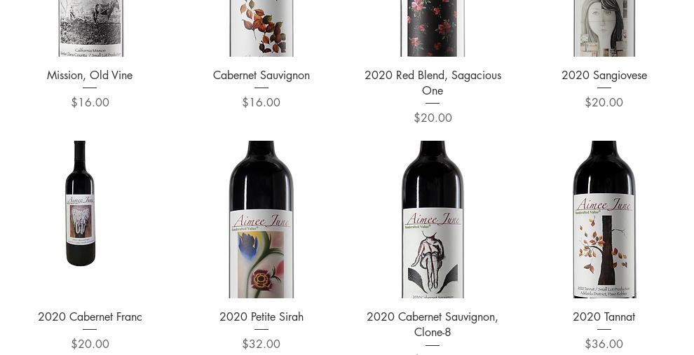 Aimee June Winery Menu