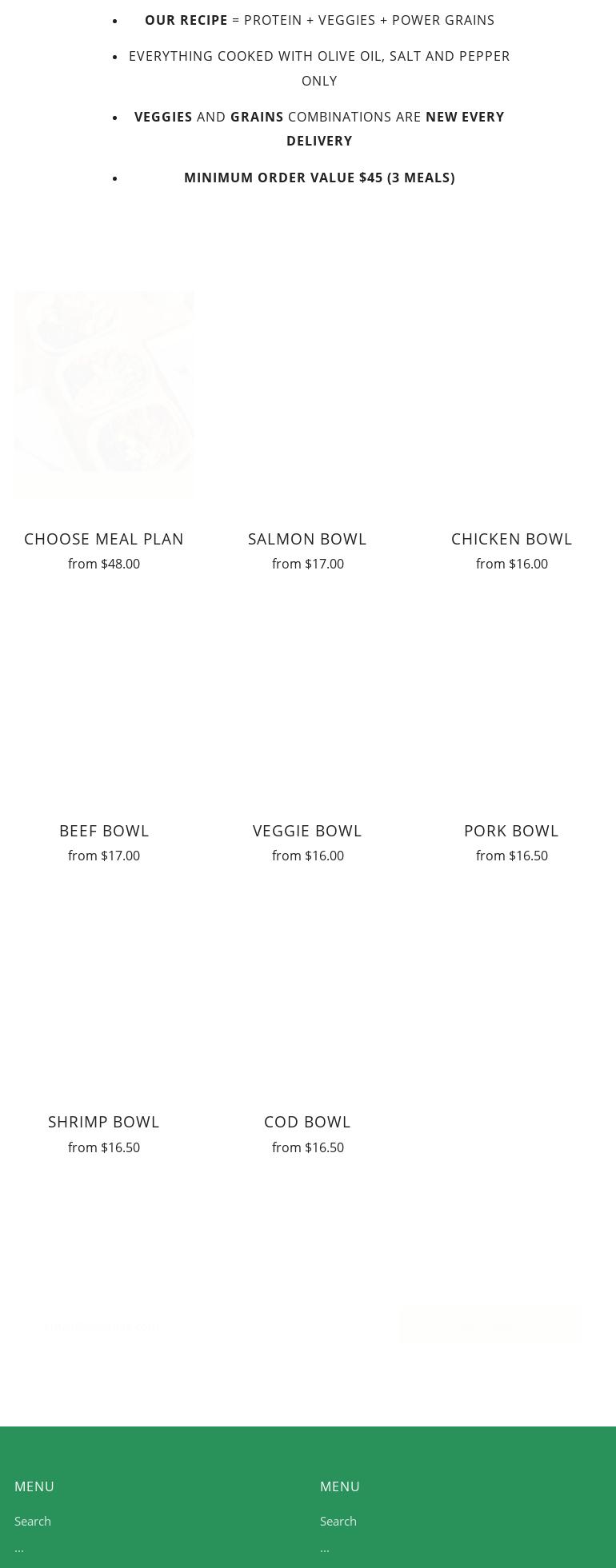 Symple Foods Menu
