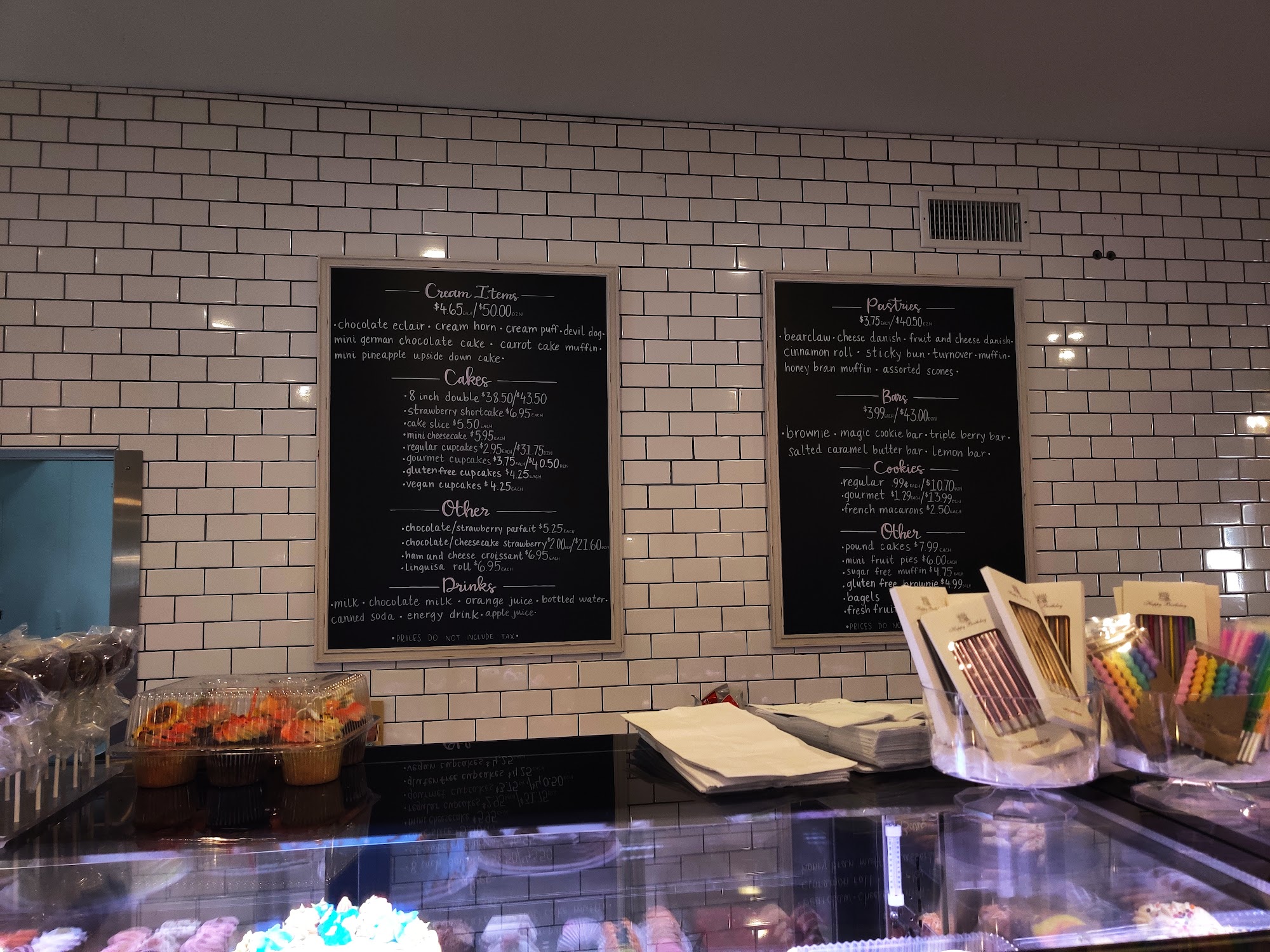 Gina’s Piece of Cake Menu