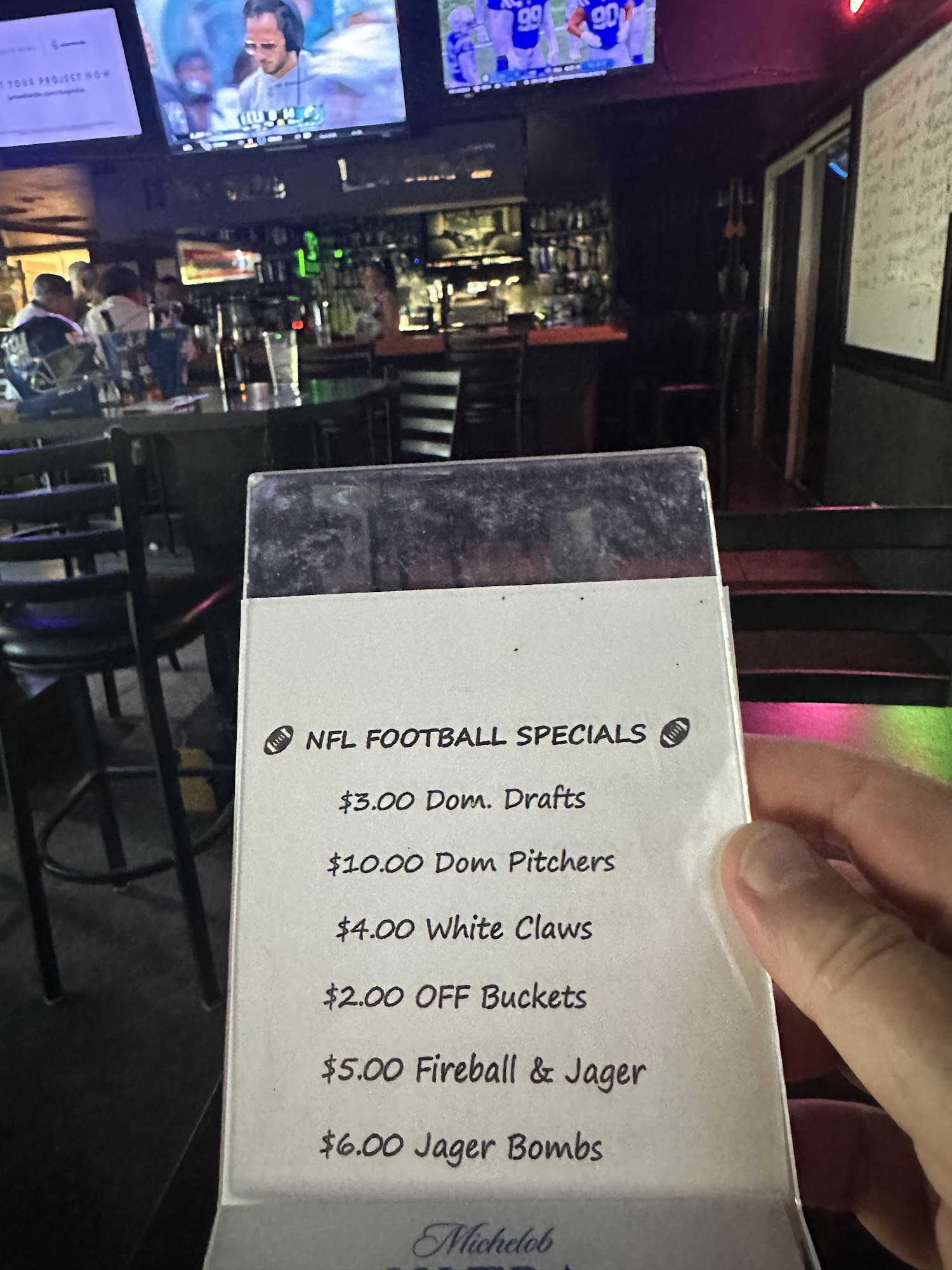 Fireside Lounge Menu