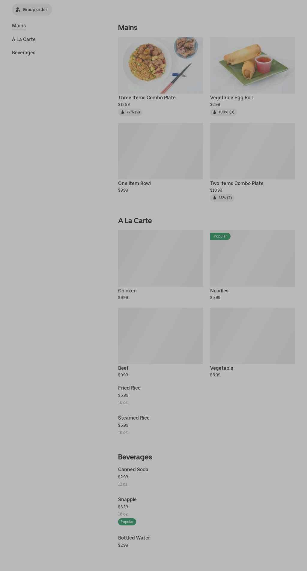 Chinese Gourmet Express Menu