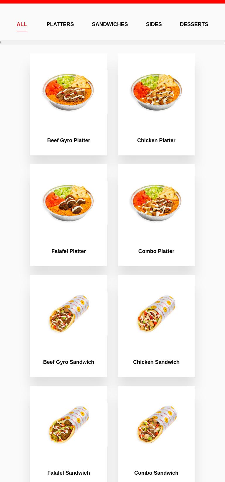The Halal Guys Menu