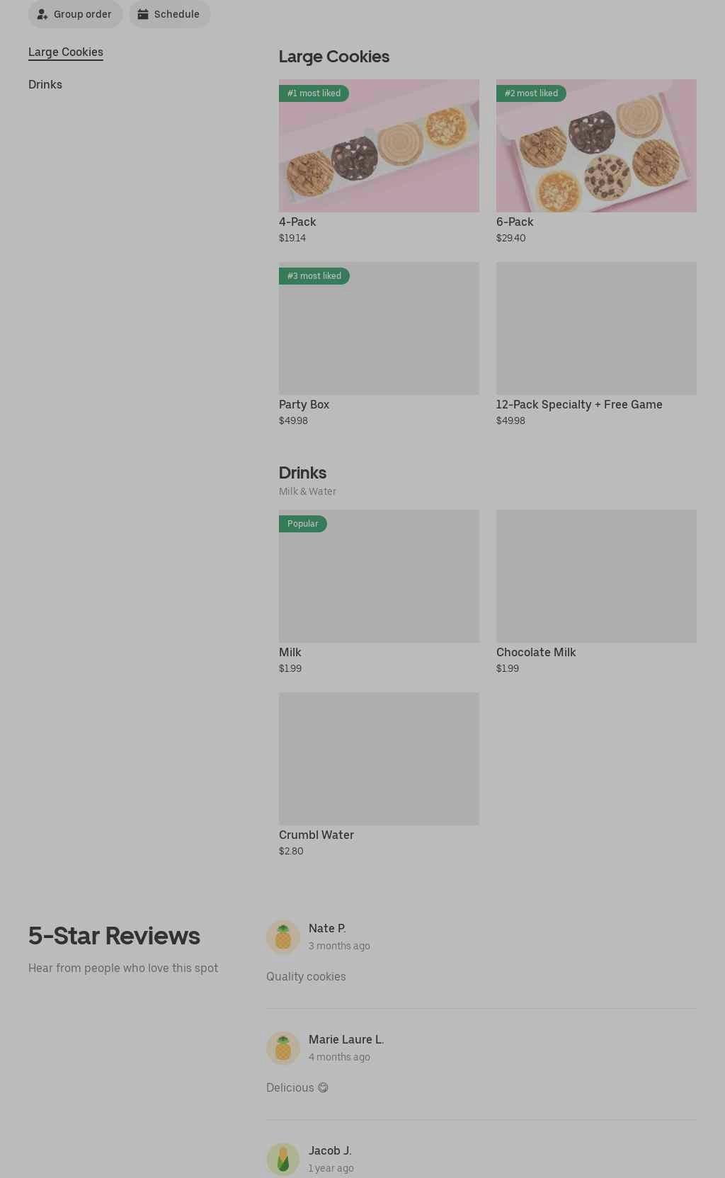 Crumbl - Petaluma Menu